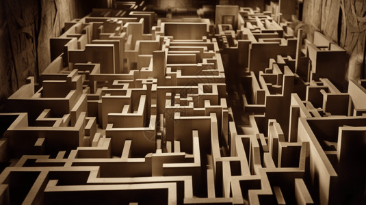 迷宫空间结构三维高清图片素材