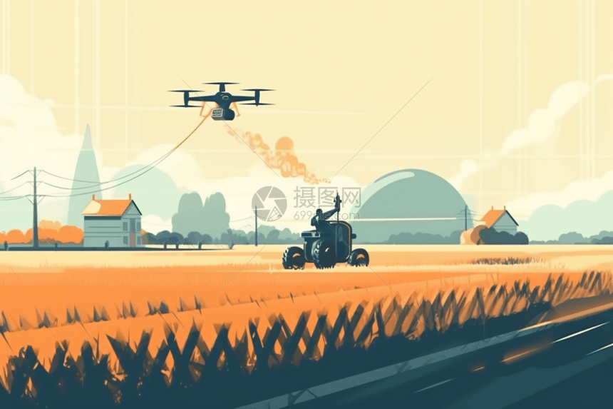 无人机喷洒农业图片
