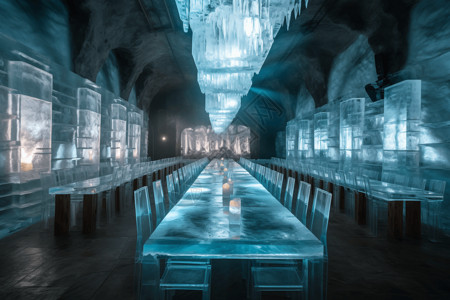 宴会厅的水晶餐桌图片