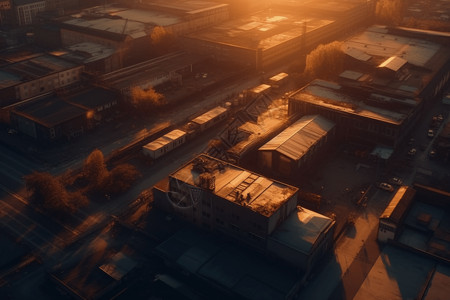 日落工业区背景图片