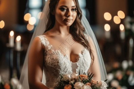 穿婚纱的新娘背景图片