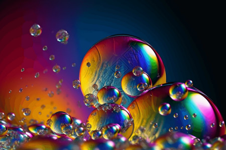 彩色肥皂泡，高清背景图片