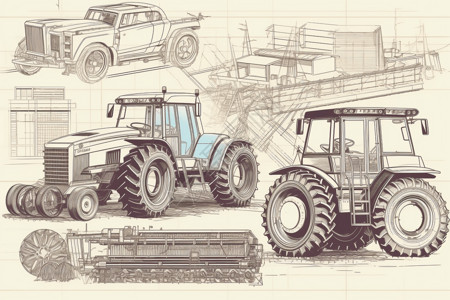 新型农业机械和设备背景图片