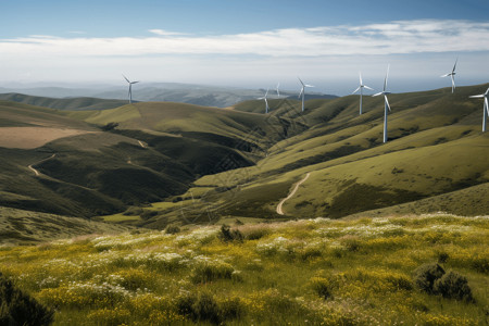 风车新能源发电图片