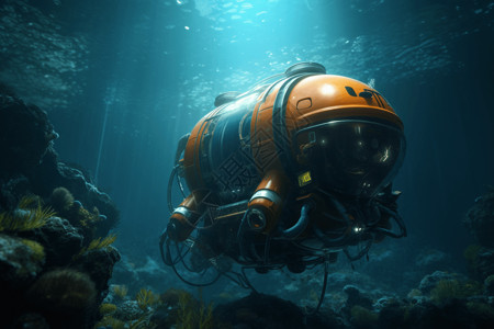 水下潜水艇背景图片