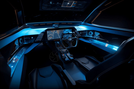 汽车显示器虚拟驾驶舱插画