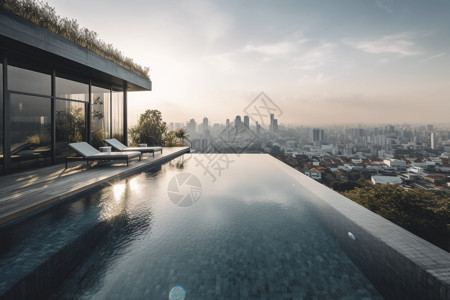 室外景观设计现代游泳池背景