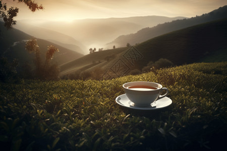 茶饮茶圃图图片