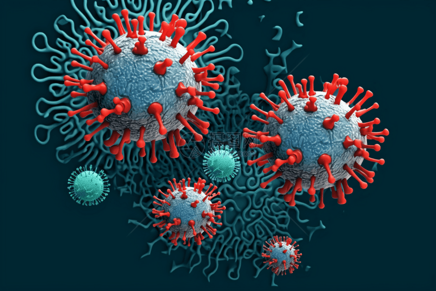 病毒3D模型渲染图概念图