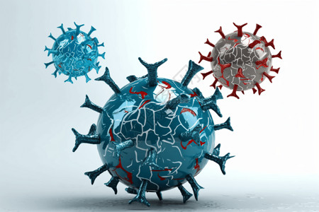 病毒3D模型概念图背景图片