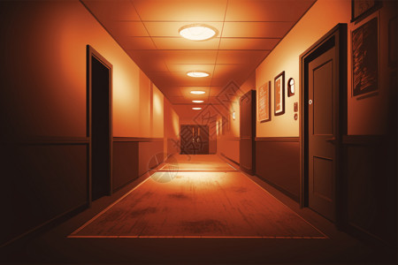 剧院通往大厅的走廊插图背景图片