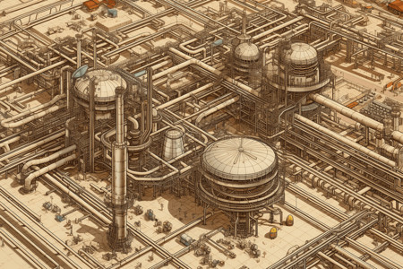 炼油厂的管道背景图片