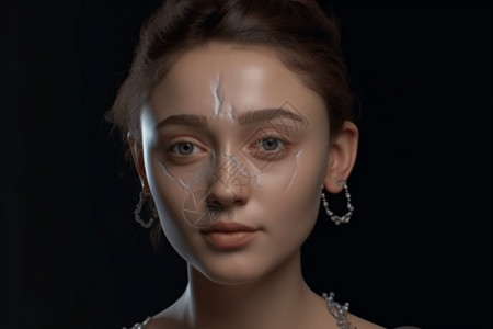 3D女性头部模型图片