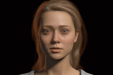 女性头部3D女性模型设计图片