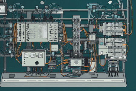 工厂机器的布线系统图片