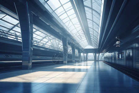 现代化的火车站背景图片