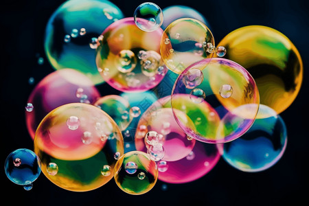 彩色水泡多个彩色的泡泡背景