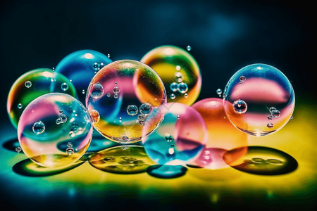 五颜六色的水泡泡高清图片