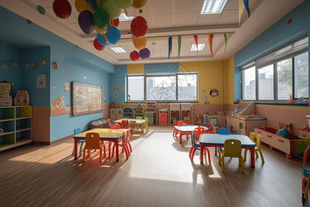 绘画中心儿童的绘画课室背景