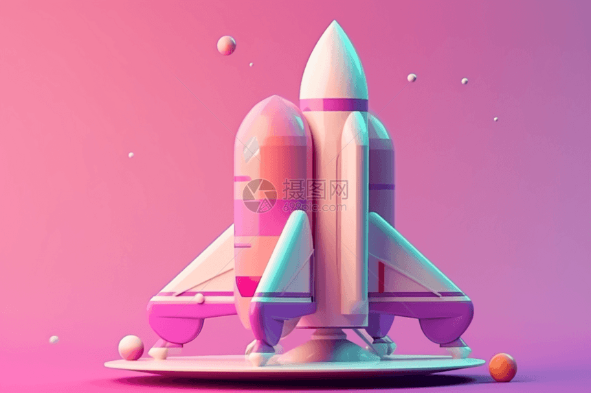 可爱的3D宇宙飞船图片