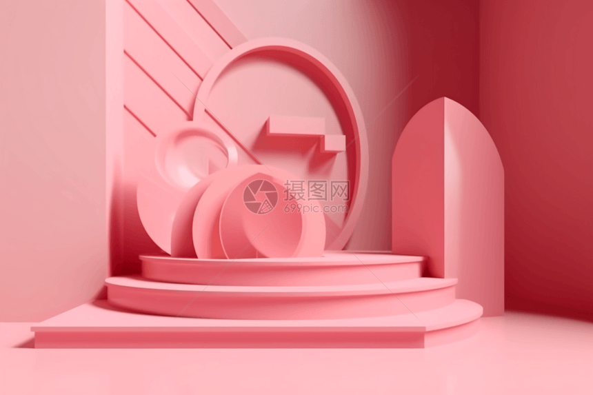 产品展示粉色3d背景图片