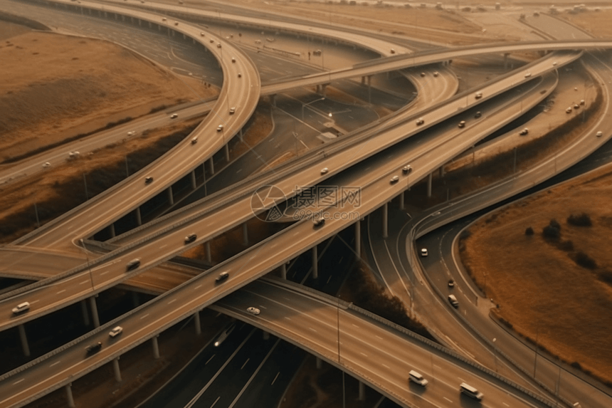 高速公路鸟瞰图图片