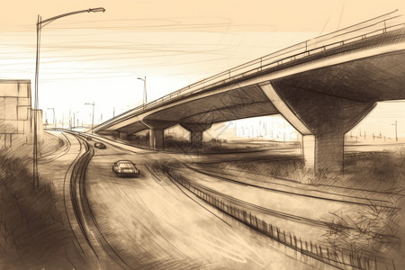 高架桥高速高架桥插图插画