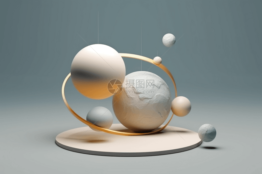 平衡悬浮球体抽象构图图片