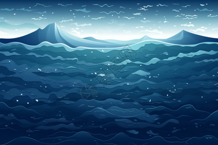 粒子虚拟海洋平面插图图片