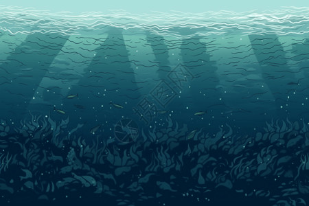 虚拟海洋插图背景图片