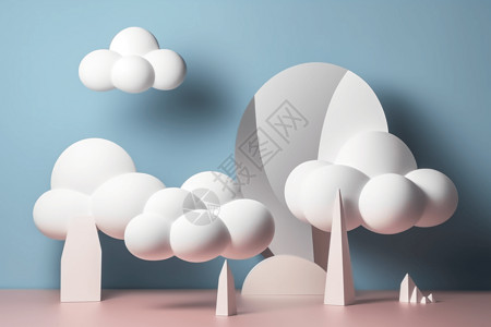 白云的3d渲染模型背景图片