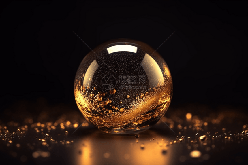 金色玻璃球设计图图片