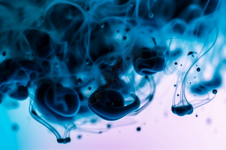 蓝烟与散焦的黑点设计图图片