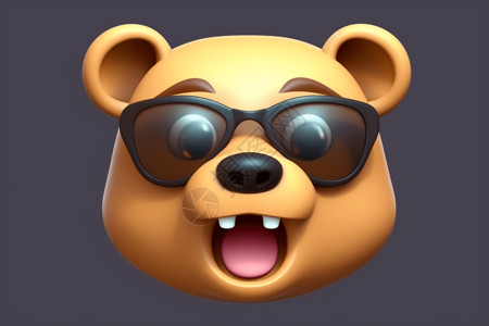 熊表情3d图标背景图片
