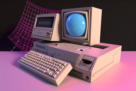 3d复古电脑模型图片