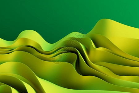 3d黄色抽象波浪形绿色背景背景图片