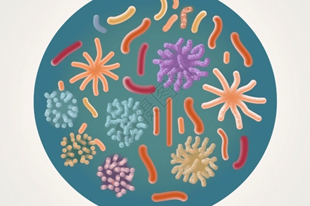 干酪乳杆菌3d双歧杆菌设计图插画
