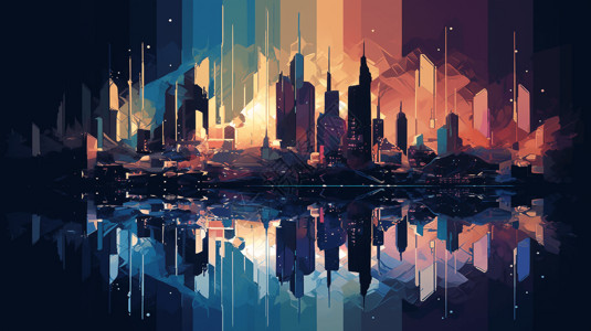 未来城市水晶城背景图片