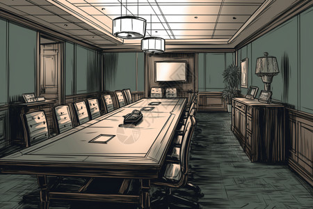 办公会议室的插图背景图片