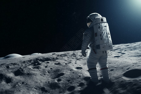宇航员在月球行走高清图片