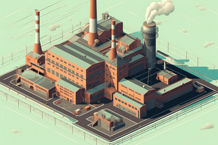 工业工厂插画图片