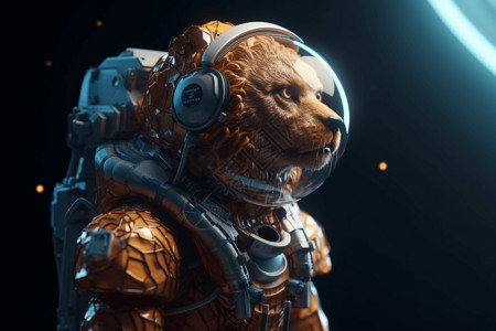 坚定不移的宇航员狮子背景图片
