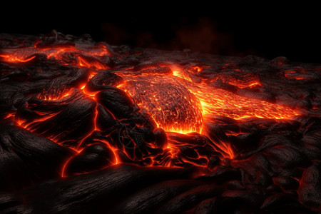 火熔岩涌出地面的熔岩背景