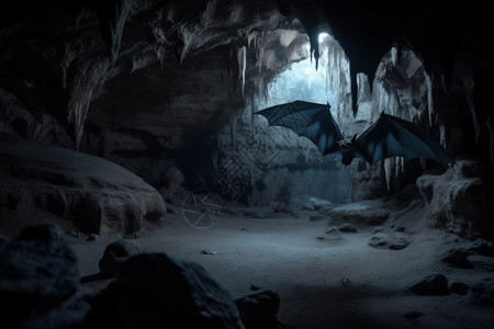 洞穴里的蝙蝠背景图片