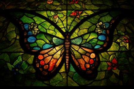 玻璃窗上的蝴蝶背景图片