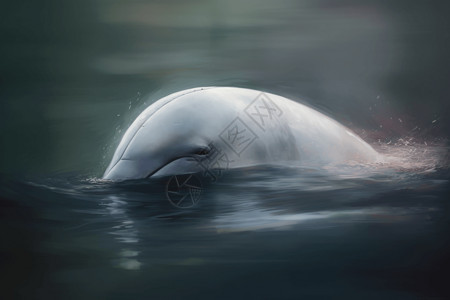 治愈的白鲸波浪高清图片素材
