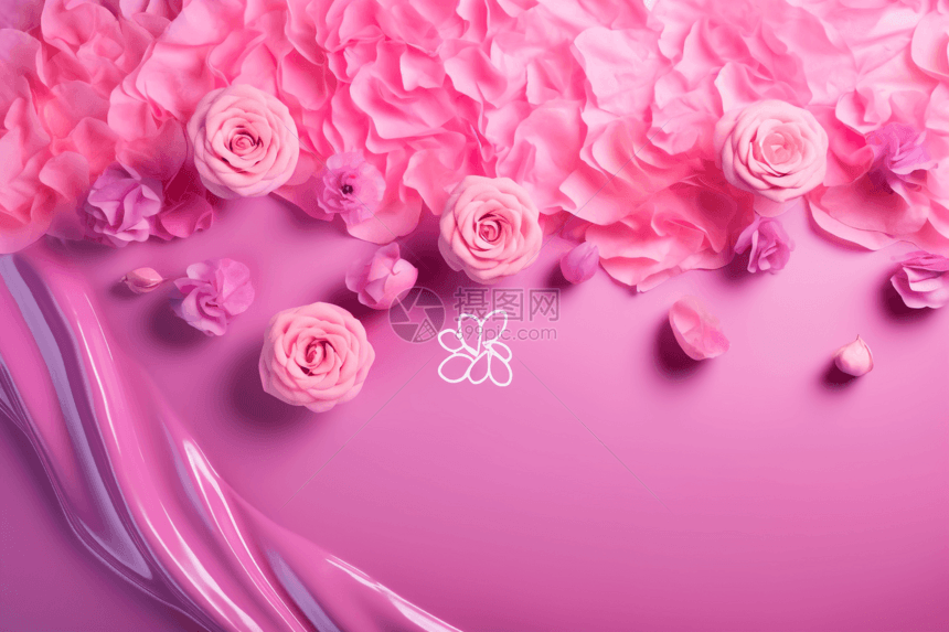 粉色背景的花朵图片