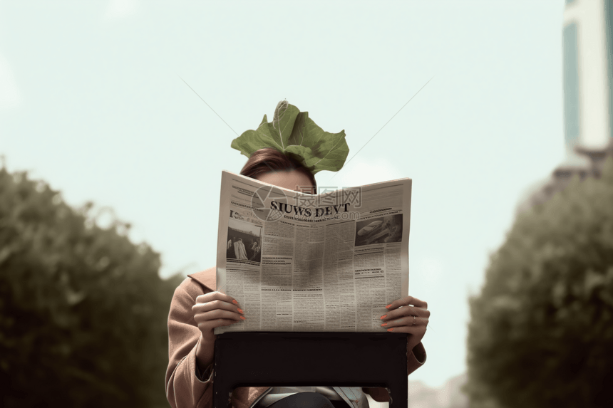 阅读报纸的人图片