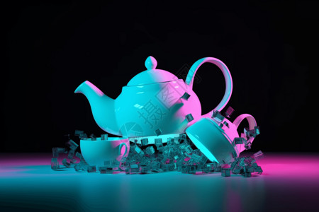 创意的茶壶背景图片