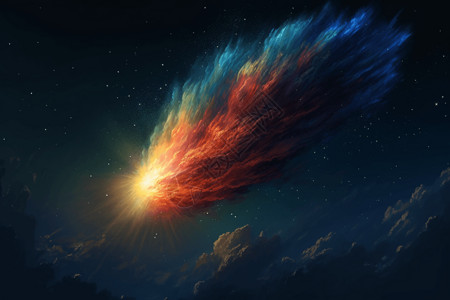 彩色绘画彗星图片